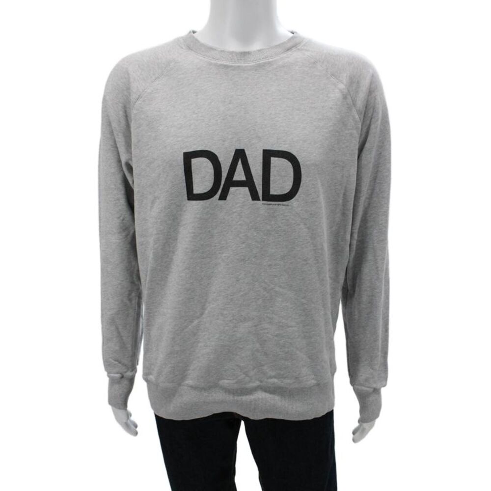 Ron Dorff Men Pullover Sweatshirt Gray Organic Cotton Crew Neck Graphic Size L